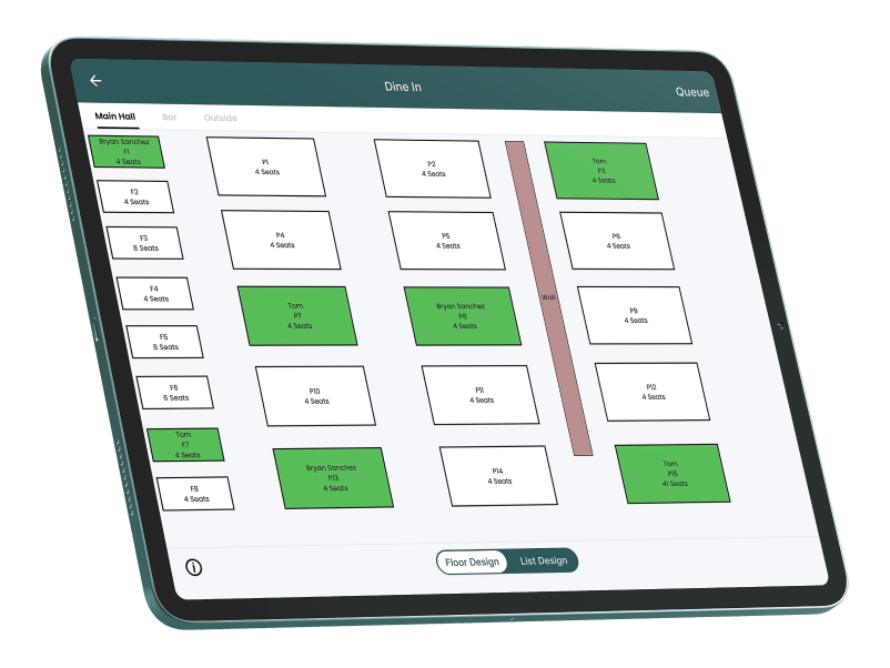 Modisoft main hall floor design interface.